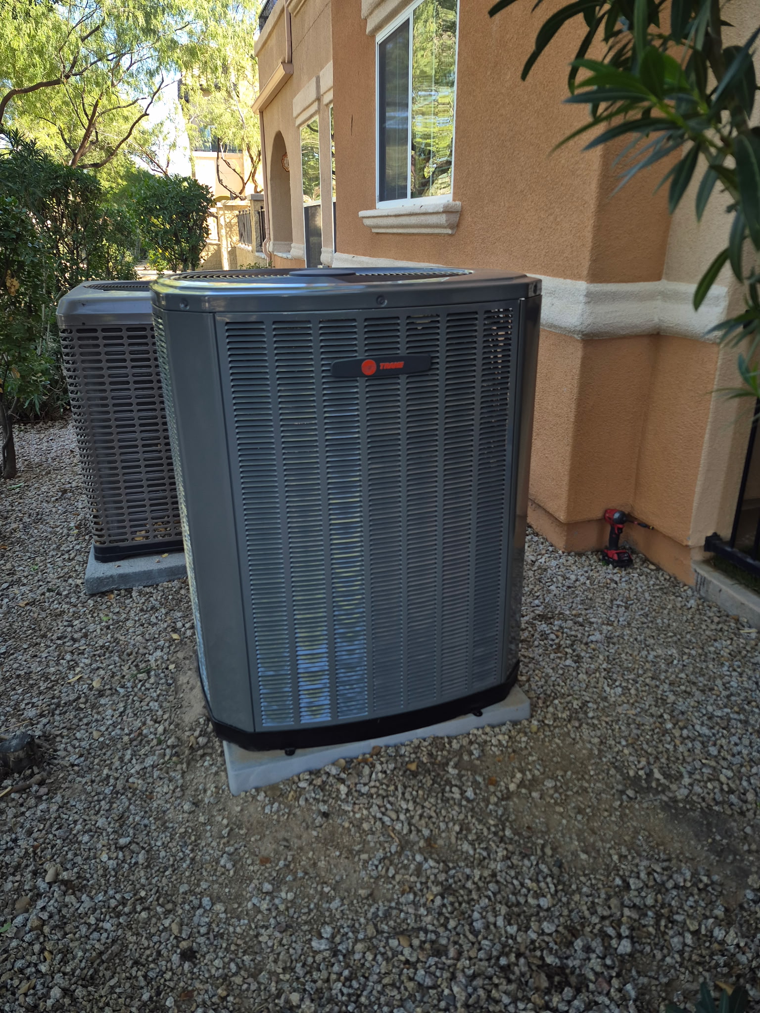 Trane outdoor condensers installed at a Valley home