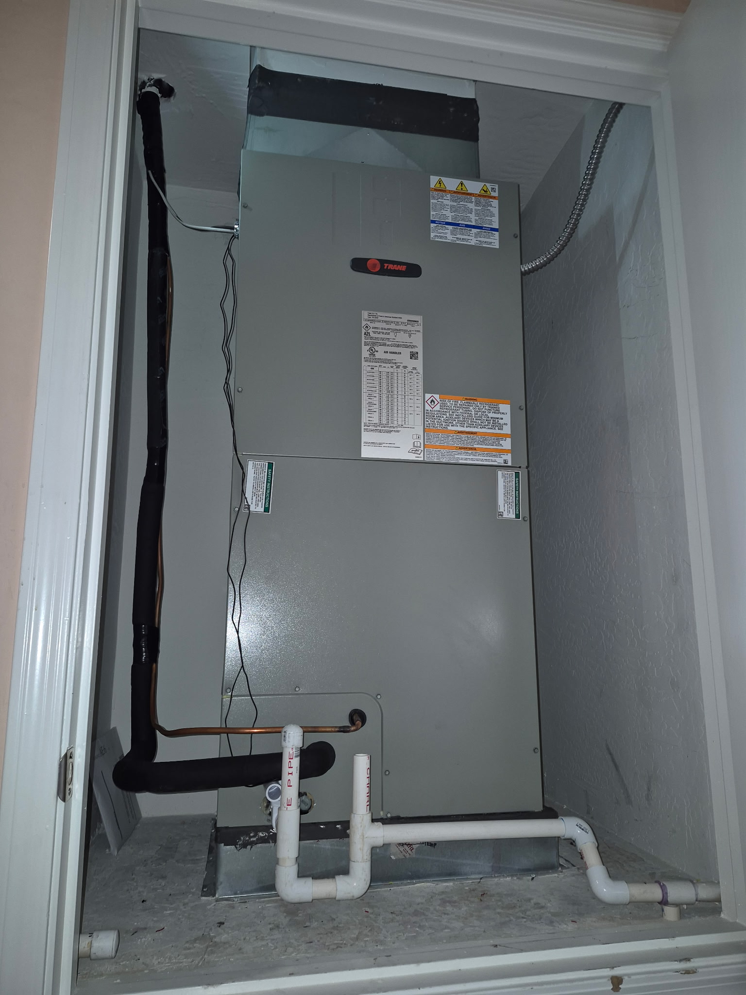 Trane indoor air handler installation